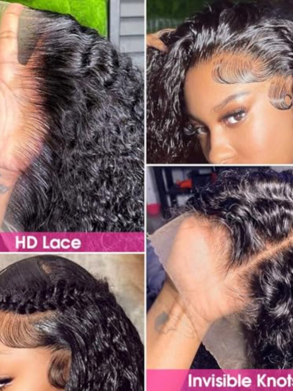 NEW 13x6 Deep Wave Lace Front Wigs Human Hair 30 Inch HD 220 Density Pre Plucked - Picture 4 of 7